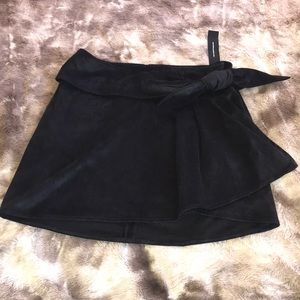 Navy Faux Suede Mini Skirt